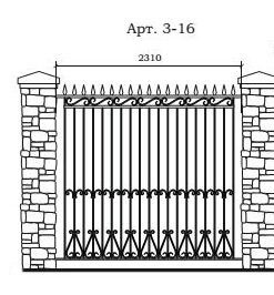 Кованый забор Арт. 3-16