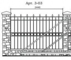 Кованый забор с пиками Арт. 3-03