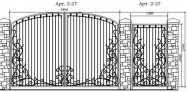 Распашные кованые ворота Арт. 2-27