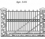 Кованый забор с пиками Арт. 3-01